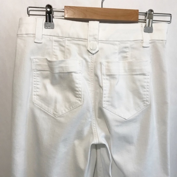 Talbots Wide Leg Trouser White Jeans Size 4P High Rise Stretch Cotton Blend - Picture 5 of 7
